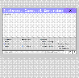 The carousel maker window.
